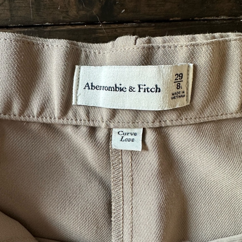 Abercrombie Curve Love Sloane Tailored Tan Pants